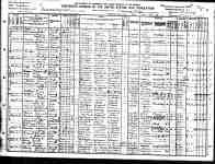 1910 U.S. Census entry for William F. Fox